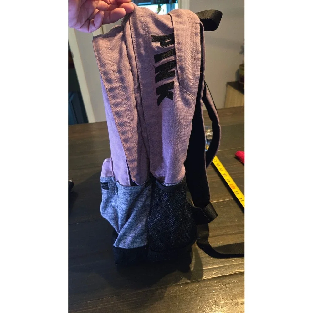 PINK Victoria's Secret Collegiate Backpack Book Bag Pink Gray Black School - Picture 5 of 9